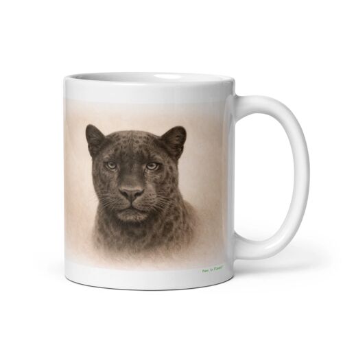 Mug Léopard Noir, Portrait En Graphite 312 Ml