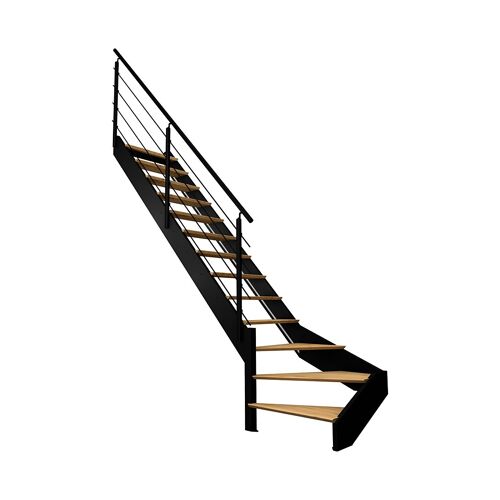 Kit escalier SPECTRA 1/4 tournant gauche avec garde-corps et 13 marches