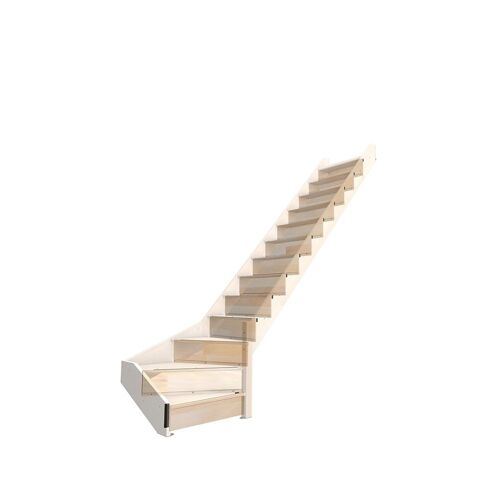 Pack 13 contremarche escalier 1/4 tournant droit Nostra en hetre