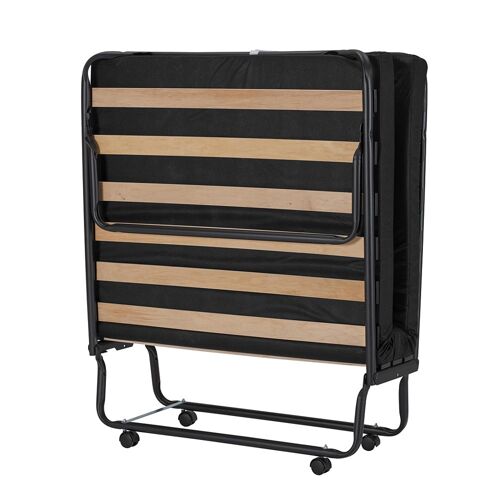 lit pliant couchage 90x190 structure acier + matelas mousse 8cm