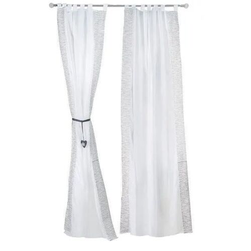 Rideau - Roba - Rock Star Baby 3 - Rayures Grises - 2 Pièces - Voilage 140x250 Cm