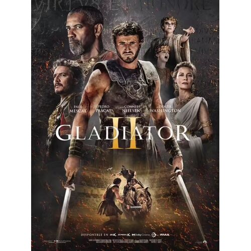 Gladiator 2 (Gladiator Ii) - Véritable Affiche De Cinéma Pliée - Format 120x160 Cm - De Ridley Scott Avec Paul Mescal, Pedro Pascal, Connie Nielsen, Denzel Washington, Joseph Quinn - 2024