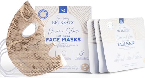 Kalanka-1 Masque Facial Auto-Chauffant Pour Retreats Sensoriels Divine Glow - Masque Chauffant - Masque Hydratant Pour Le Visage - Parfait Pour La Relaxation À La Maison