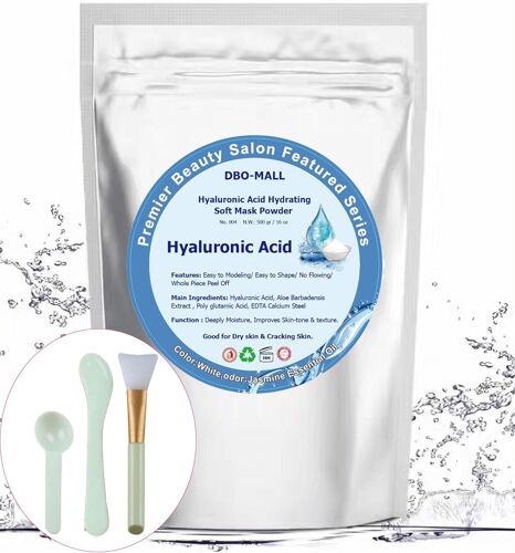 Kalanka-Hydro Jelly Peel Off Poudre De Masque Souple, 500 G D'acide Hyalronique Pour Modelage De Masque Souple, À La Fois Pour Salon De Beauté Professionnel Et Masque Hydratant/Argile/Boue Pour Le Tr