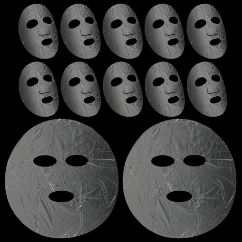 Kalanka-Lot De 200 Feuilles De Masque Facial En Plastique Transparent Jetable Hydratant Prédécoupé Pour Le Visage - Rétention De L'humidité Pour Soins De La Peau, Bricolage, Spa 