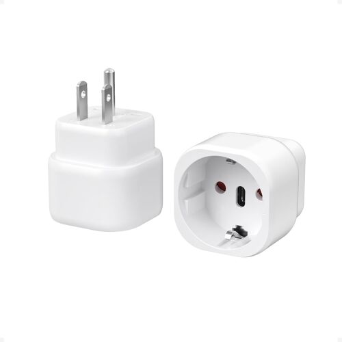 KALANKA-Lot de 2 Adaptateur Prise USA, Compact Adaptateur Prise France vers USA, 2500W Adapter USA, pour Thaïlande, Canada, Amérique, Pérou, Costa Rica, Mexique, Cuba, Adapter Type B