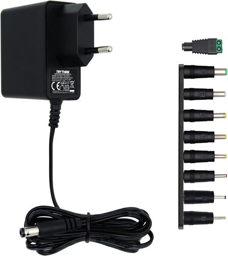 KALANKA-Alimentation 12V 1A, Transformateur d'adaptateur de Courant AC DC Universel avec 9 fiches DC pour 12V électronique, 1000mA Max.