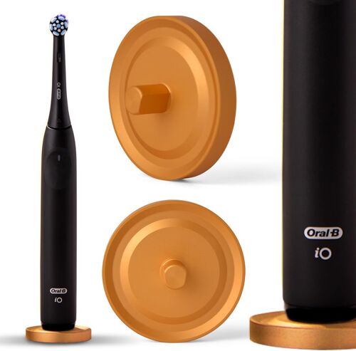 KALANKA-Porte-Brosse à Dents électrique Oral B en Aluminium pour Salle de Bain, Compatible avec Oral-B, avec récipient hygiénique Anti-Goutte et Support de Brosse à Dents en métal, doré Mat