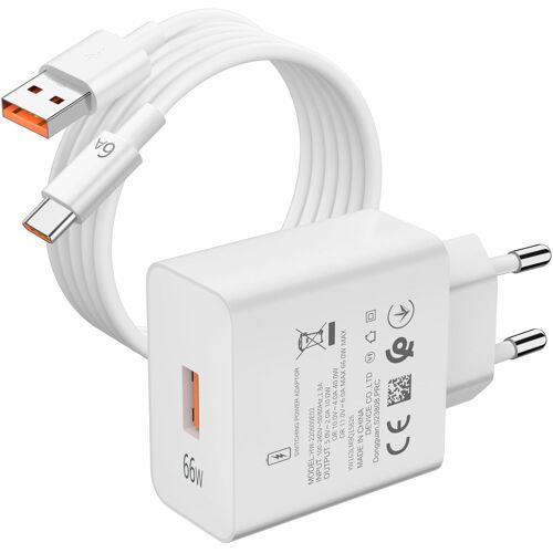 KALANKA-Chargeur USB 66 W et 2 m Cable USB C pour Honor Magic8 Lite 5G 7 Lite 6 Lite,6 A Charge Rapide Adaptateur Chargeur et Cable Type C pour Honor 90 70 Lite 200 Pad 9 MagicPad 2 X8a MatePad