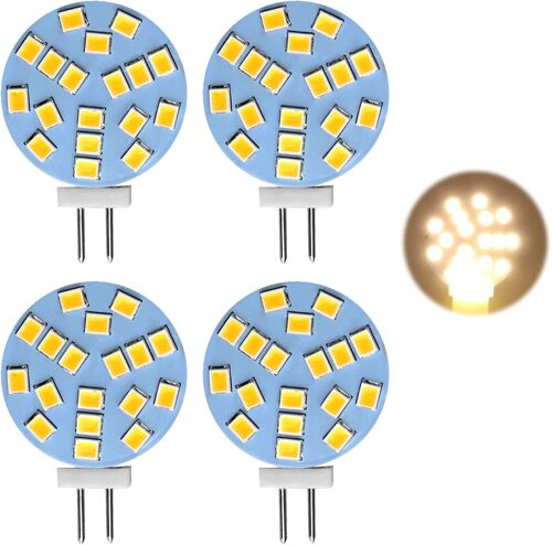 Kalanka-Ampoule G4 Led 2w, 4 Pi¿¿Ces ¿¿Quivalent Ampoule Halog¿¿Ne 20w, Ac/Dc 12v, 220 Lumens Blanc Chaud, 2700k Blanc Chaud Culot G4 Pour ¿¿Clairage D'armoire, ¿¿Clairage Encastr¿¿