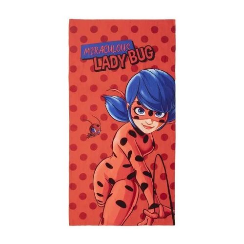 Serviette De Bain Et Plage - Miraculous - Ladybug - 70x140 Cm - Polyester - Rouge