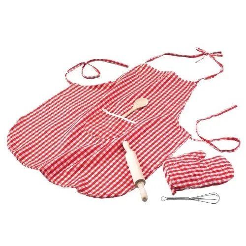 Tablier De Cuisine - Happy People - 47009 - Rouge - Avec Gant Et Cuillère - Lavable