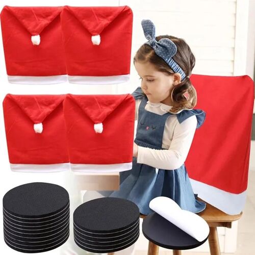 Housses De Noël - Nikcorp - 4 Pièces - Velours Rouge - 50x60cm - Antidérapants Inclus