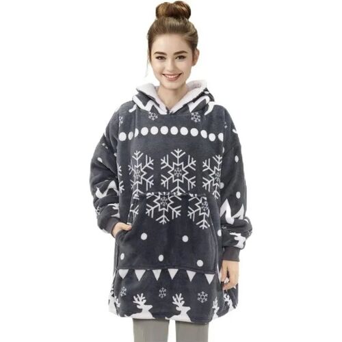 Pull Couverture Sweat À Capuche - Homelevel - Sherpa Xl - Réversible - Grande Capuche - Poche Ventrale