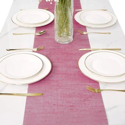 Chemin De Table - Winwild - Rose - 40 Cm X 10 M - Lin - Lavable En Machine