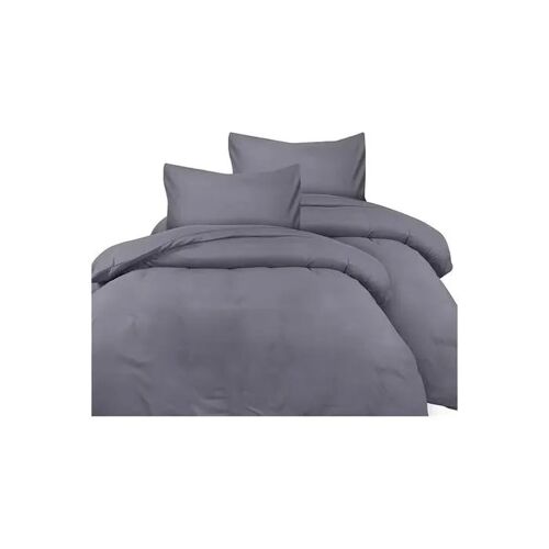 Literie - Mildly - 135x200 Cm - 2 Taies 80x80 - 100% Microfibre - Gris Foncé