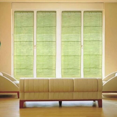 Store Voilage En Jute Coton Vert Mousse 60x200