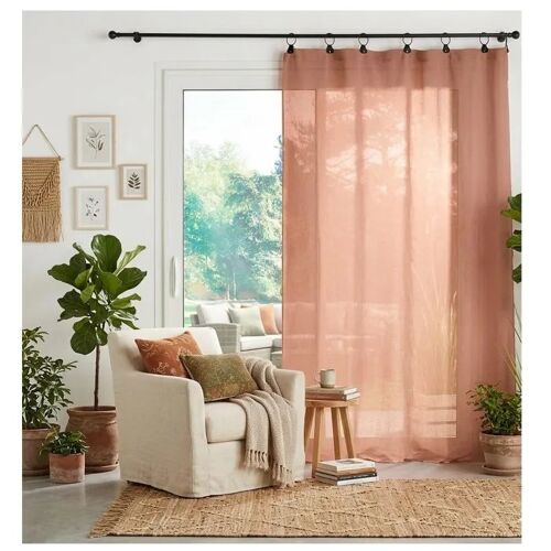 Panneau A Anneaux Voile Tisse 140 X 240 Cm Linke Blush