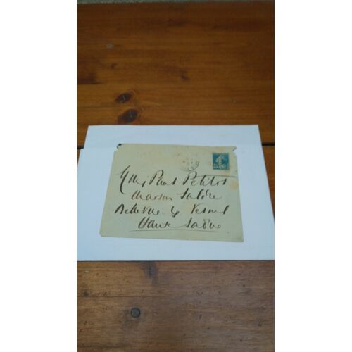 Jammes Francis/Enveloppe Rédigée De La Main Du Poète Avec Son Écriture Très Particulière, Affranchie(Timbre Conservé) 15.11.1924. Adressée À Paul Petitot.