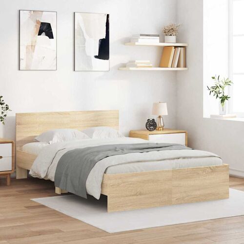 vidaXL Cadre de lit Sonoma 137 x 190 cm Bois d'ingénierie