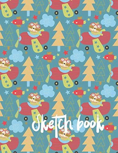 Sketchbook: Best Blank White Pages For Painting, Drawing, Writing, Sketching And Doodling, Wide Papers 8.5 X 11, 120 Pages Best Gift For Kids, Boys, Girls, Children ( Adventurer Pilote Pattern Cover )