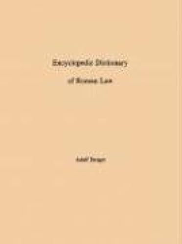 Encyclopedic Dictionary Of Roman Law