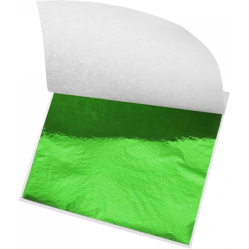 Kalanka-Lot De 100 Feuilles De Papier Feuille D'or Vert 8,4 X 7,9 Cm Pour Décoration Artistique, Sculpture, Peinture