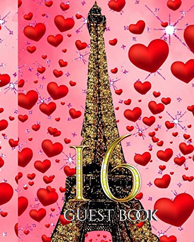 16  Party Paris Themed  Blank Gueat Book