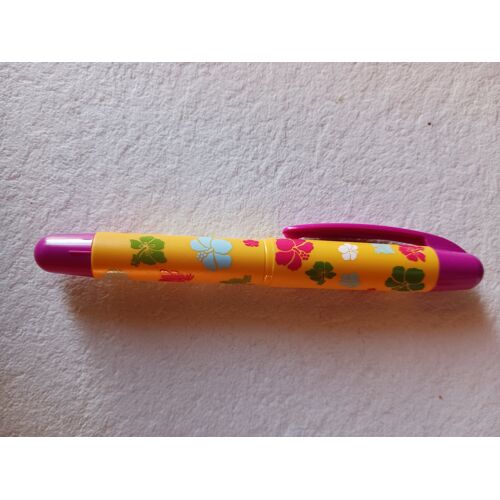 Stylo Plume Imprimé Jaune Coloré Fleurs