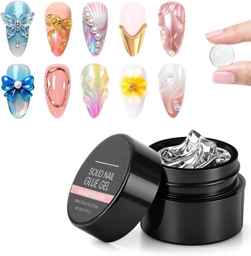 Kalanka-Colle À Ongles,10g Durcissement Uv Requise Solide Nail Glue, Pour Presser Sur Les Ongles Faux Ongles Solide Ongles Adhésif Gel Nail Tips 