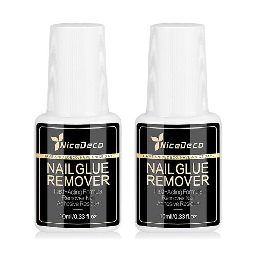 Kalanka-2 Pièces 10 Ml Dissolvant Colle À Ongles - Dissolvant Professionnel Pour Un Démontage Rapide Et Propre Des Faux Ongles, Sans Abîmer L'ongle Naturel, Formule Douce Et Efficace 