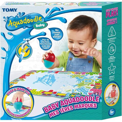 Kalanka-Tomy Mes 1ères Marques - Tapis De Dessin À L'eau Pour Bébé, Jeu Officiel De Tomy De Coloriage Et De Dessin, Non Salissant, Tapis Pour Bébés, Garçons Et Filles, Multicolore