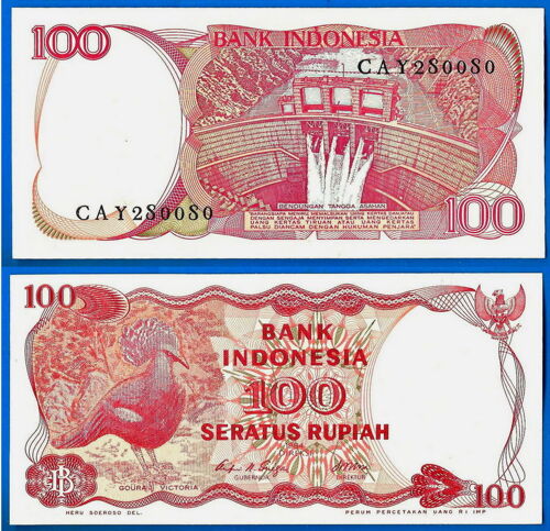 Indonesie 100 Rupiah 1984 Billet Neuf Oiseau Paon