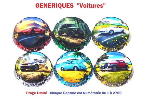 News - Tirage Limité - Série De 6 Capsules De Champagne Generiques