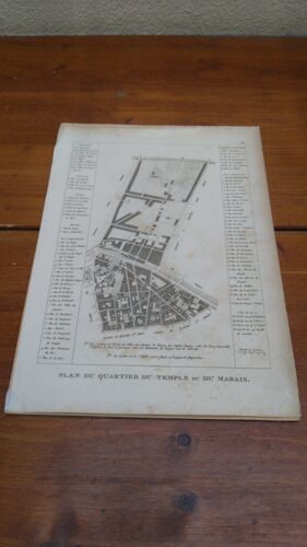 Paris Xixe. Plan Du Quartier Dutemple Ou Du Marais Provenant Du "Tableau Historique...De Paris Par Jb De Saint-Vctor, Le Normant Éd. Paris, Vers 1825