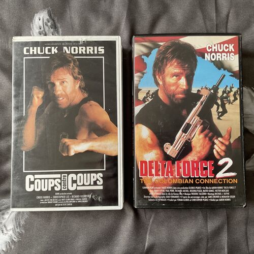 Lot 2 Vhs Chuck Norris – Delta Force 2 + Coups Contre Coups