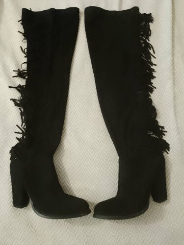 Bottes Jambières Noires À Franges 40 Neuves.