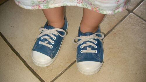 Basket En Toile Bleu Taille 27 Mixte