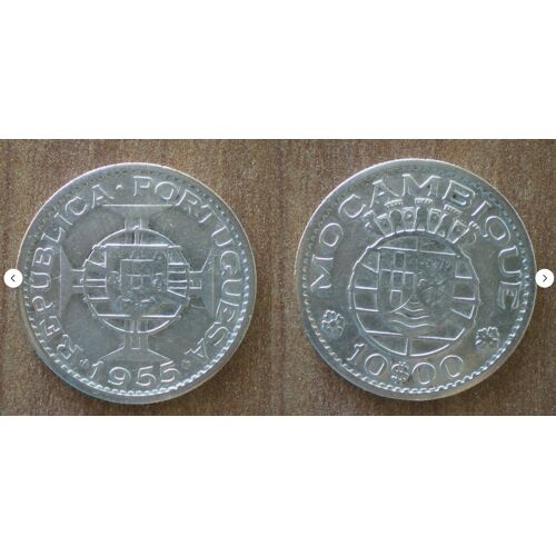 Mozambique 10 Escudos 1955 Piece Argent Colonie Portugal Centavos