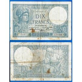 France 10 Francs 1940 Minerve 10 Octobre Serie J Billet Frcs Frs Frc