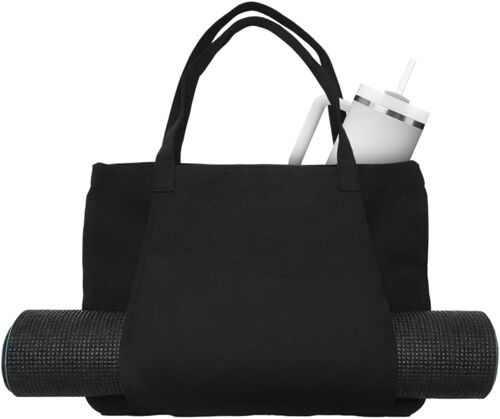Kalanka-Sac De Transport Pour Tapis De Yoga, Facile À Transporter, Sac De Sport Pour Femme, Sac De Transport En Toile, Facile À Enlever, Pour Pilates, Voyage, Entraînement, Bureau (Noir)