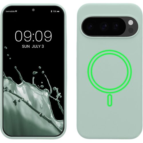 KALANKA-Coque Compatible avec Google Pixel 10 / Pixel 10 Pro Coque - Housse téléphone en TPU Silicone Compatible avec MagSafe - Cool Mint