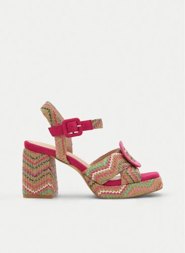 Sandales Multicolores Fuchsia Avec Plateforme