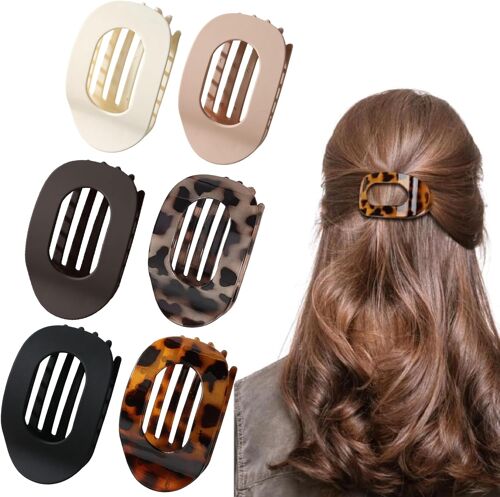 Kalanka-Lot De 6 Pinces À Cheveux Plates Pour Femme - Pinces À Cheveux Plates Pour Cheveux Dunn - Maintien Solide - Accessoires De Coiffure Pour Femmes Et Filles - Cheveux Épais Et Fins - Mat 