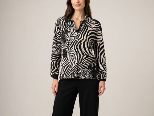 Chemisier Voile Noir Et Blanc Taille Unique