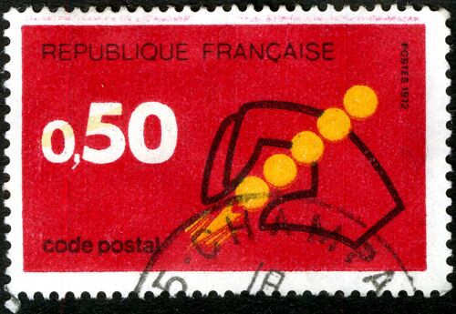 Timbre Oblitéré République Française , Code Postal , Postes 1972 , 0,50