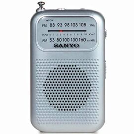 Radio de poche AM/FM - JG PANASOUND - KS112P - Argent - Tuner AM/FM - Haut-parleur intégré - Sortie casque - 9x5,7x2 cm