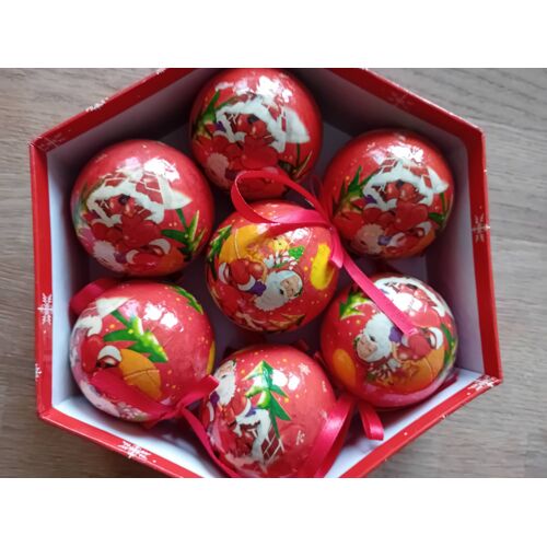 Lot de 7 boules de Noël - Père Noël
