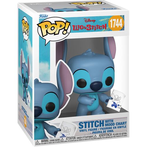 Figurine Funko Pop - Lilo Et Stitch [Disney] N°1744 - Stitch Avec Graphique D'humeur [Avec Chase] (90345)