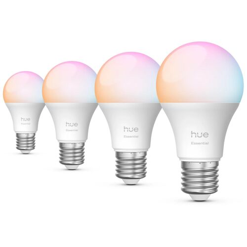Philips Hue White And Color Ambiance A60 - E27 Ampoule Connectée Essential - 806 Lm - 8 W - Pack De 4
